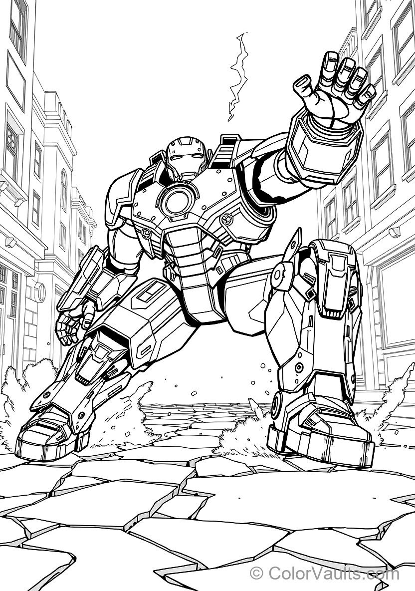 Iron Man in Colossal Heavy Hulkbuster Armor Landing (Scene 17)