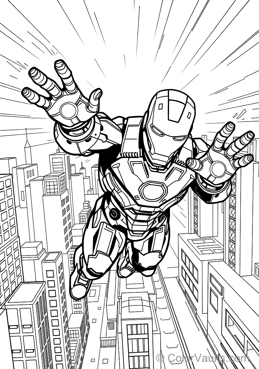 Iron Man Flying at Mach Speed with Repulsor Blasters (Scene 17)