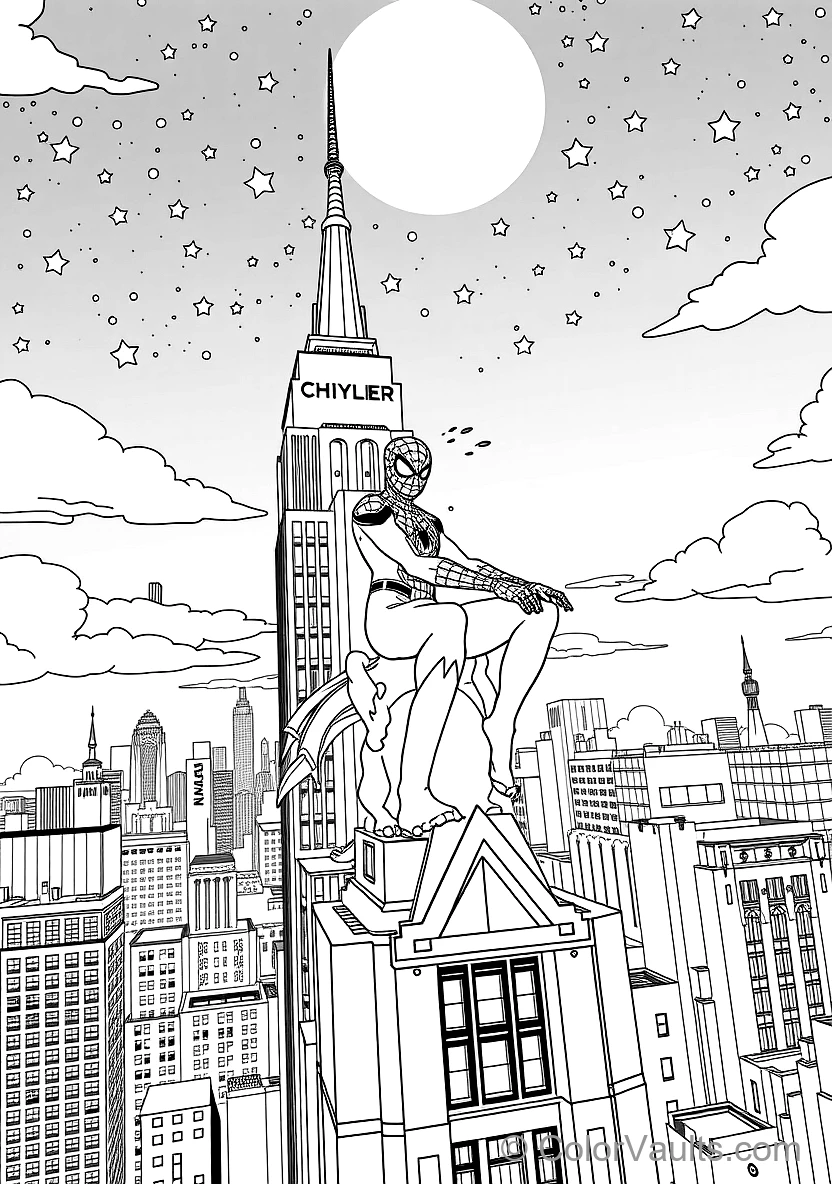 Spider-man Perched on a Gargoyle Atop the Chrysler (Scene 3)