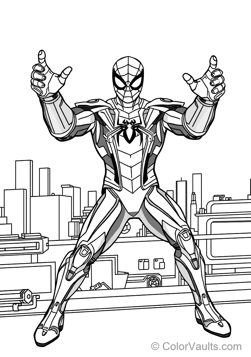 Spider-man in Iron Spider Armor mit Golden Mechanical (Scene 4)