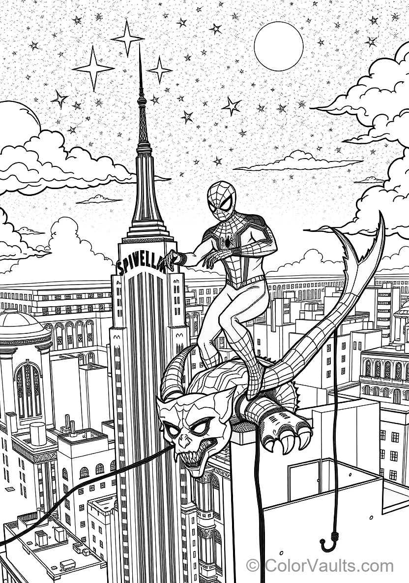 Spider-man Perched on a Gargoyle Atop the Chrysler (Scene 5)