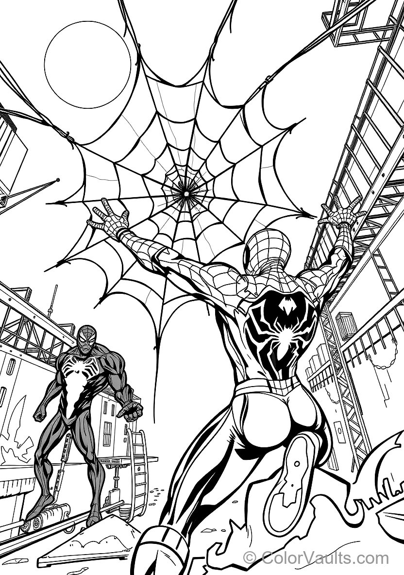 Spider-man Web-shooting an Intricate Giant Spiderweb (Scene 4)