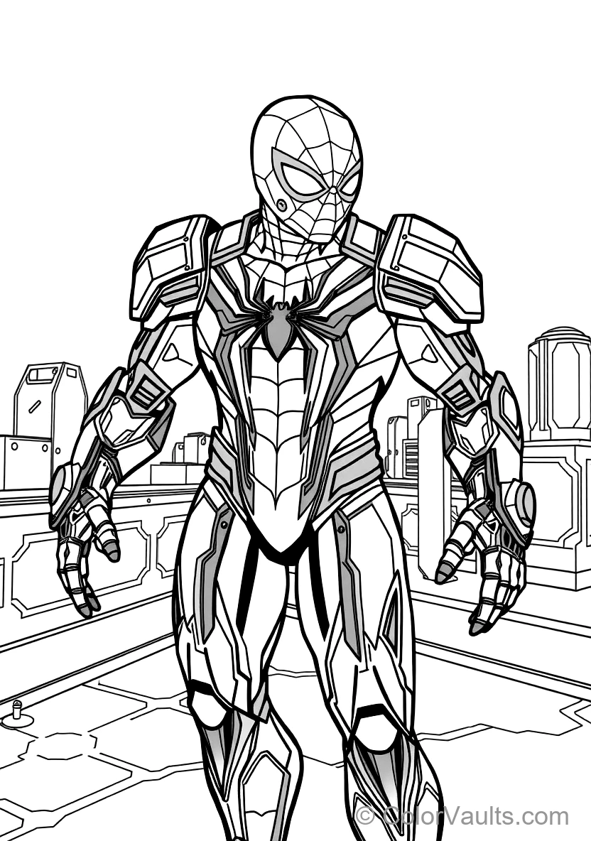 Spider-man in Iron Spider Armor mit Golden Mechanical (Scene 5)
