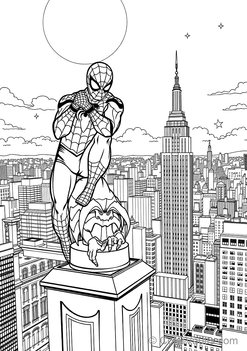 Spider-man Perched on a Gargoyle Atop the Chrysler (Scene 6)