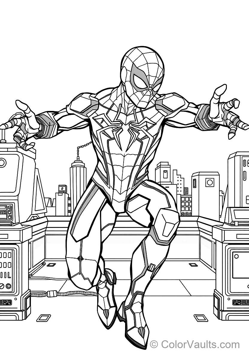 Spider-man in Iron Spider Armor mit Golden Mechanical (Scene 6)