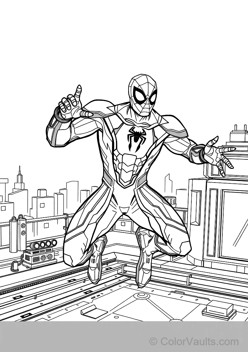 Spider-man in Iron Spider Armor mit Golden Mechanical (Scene 7)