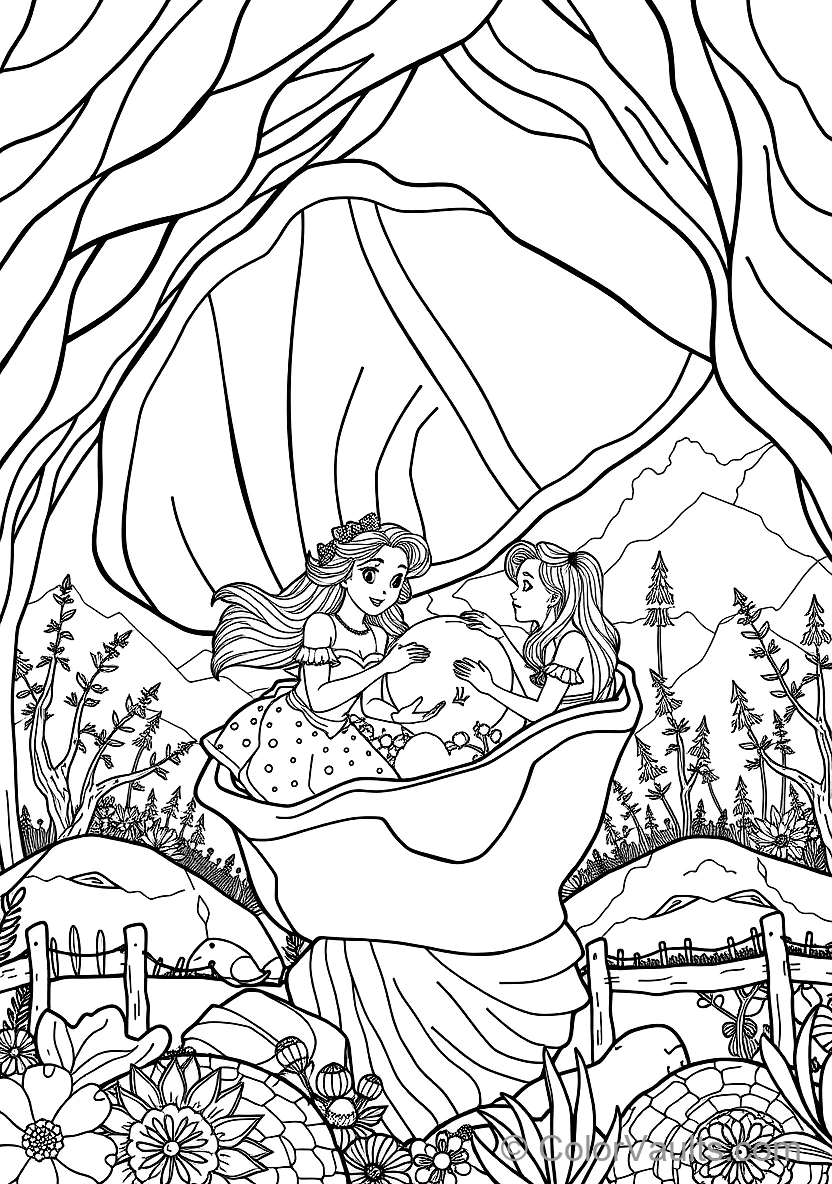 Two Mermaid Sisters Playing with a Glowing Pearl (Scene 7)