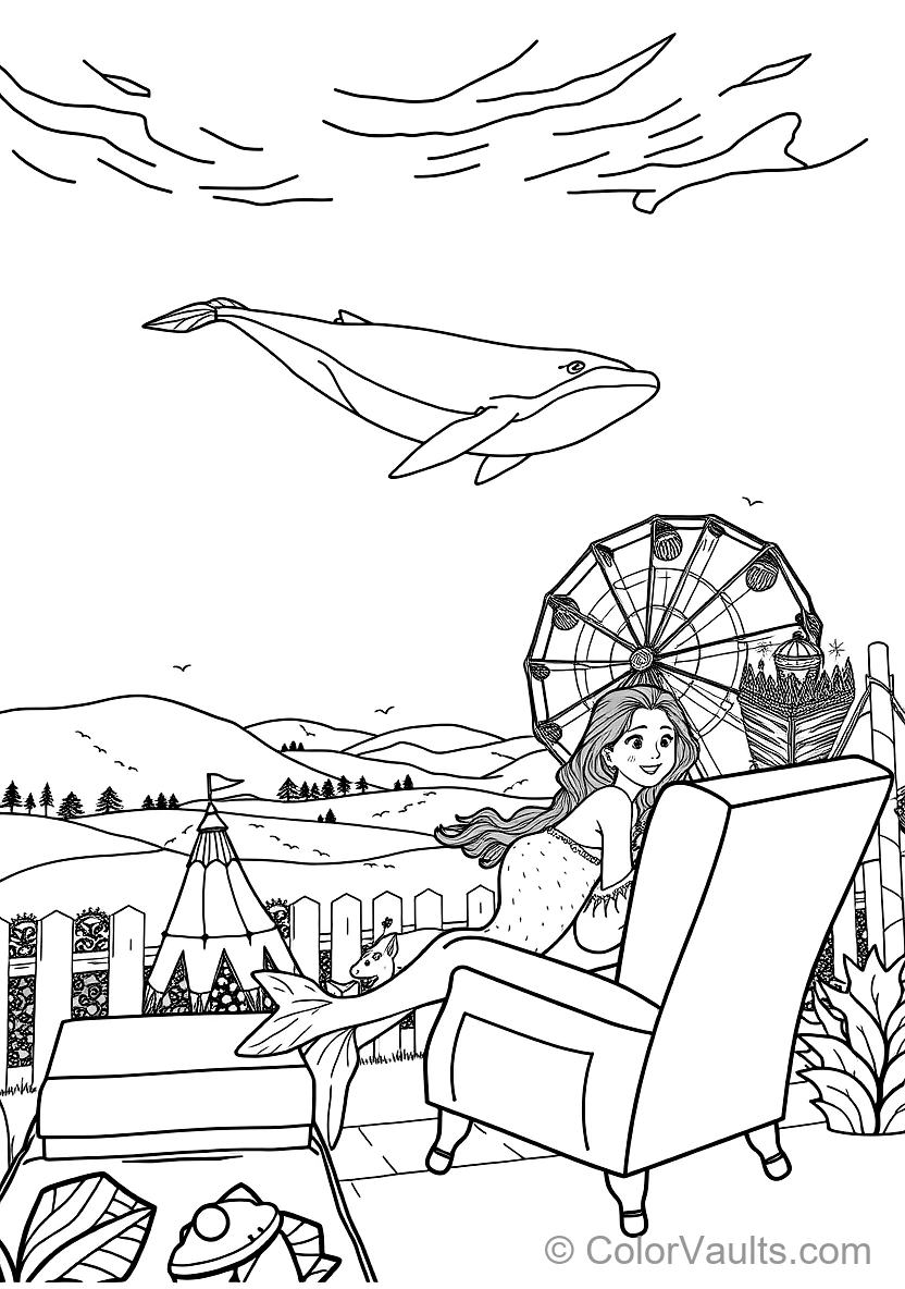 Mermaid Swimming Alongside a Friendly Humpback Whale (Scene 8)