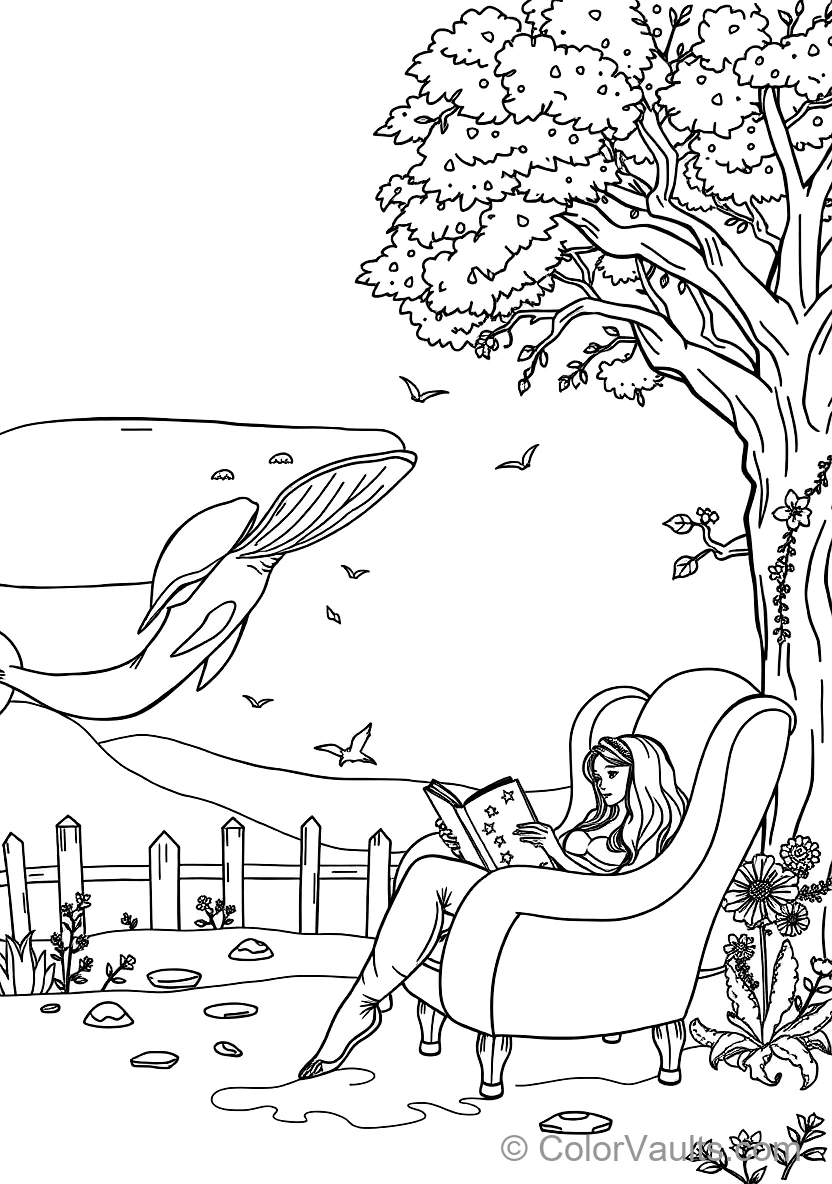 Mermaid Swimming Alongside a Friendly Humpback Whale (Scene 16)