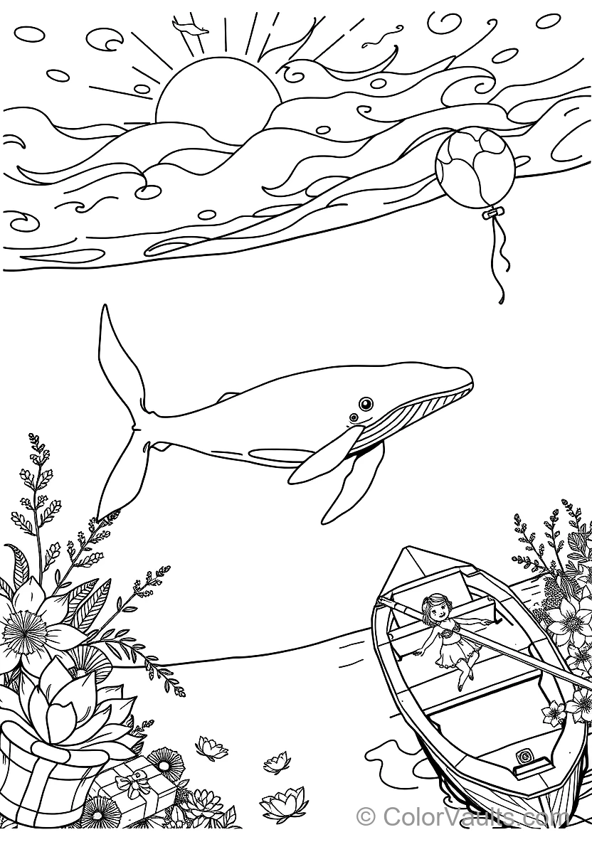 Mermaid Swimming Alongside a Friendly Humpback Whale (Scene 29)