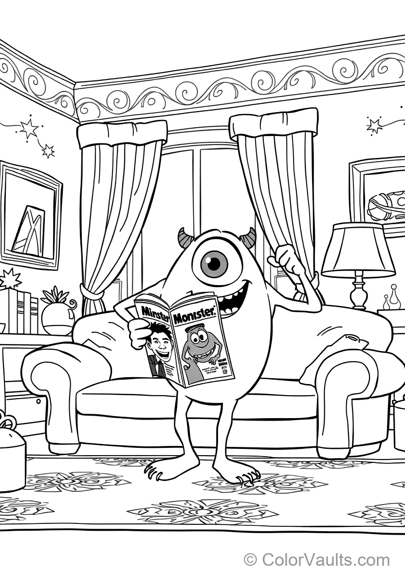 Mike Wazowski Proudly Showing Off His Face on (Scene 7)