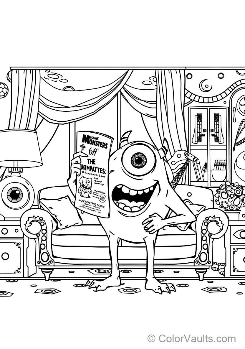 Mike Wazowski Proudly Showing Off His Face on (Scene 9)