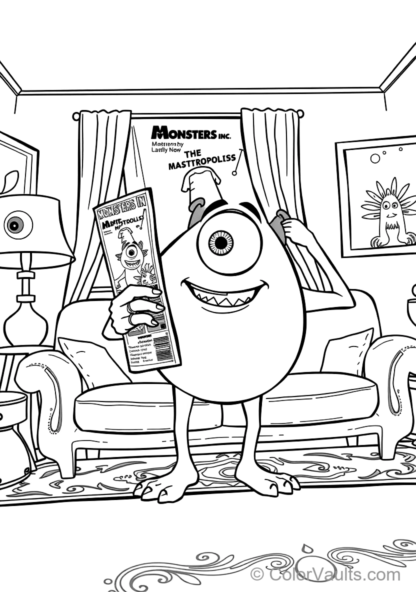 Mike Wazowski Proudly Showing Off His Face on (Scene 11)