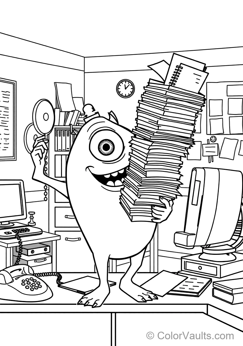 Mike Wazowski the Round One-eyed Green Monster (Scene 14)