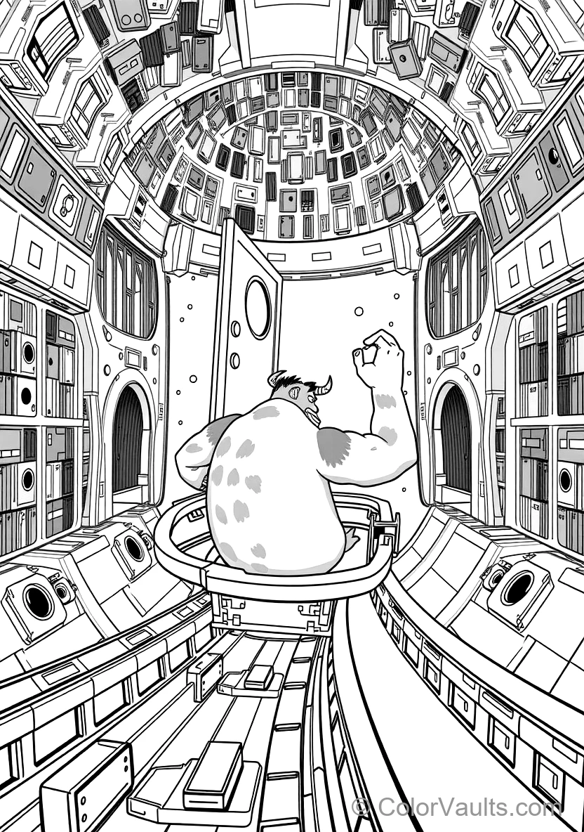 Sulley and Mike Riding a Moving Roller-coaster Door (Scene 21)