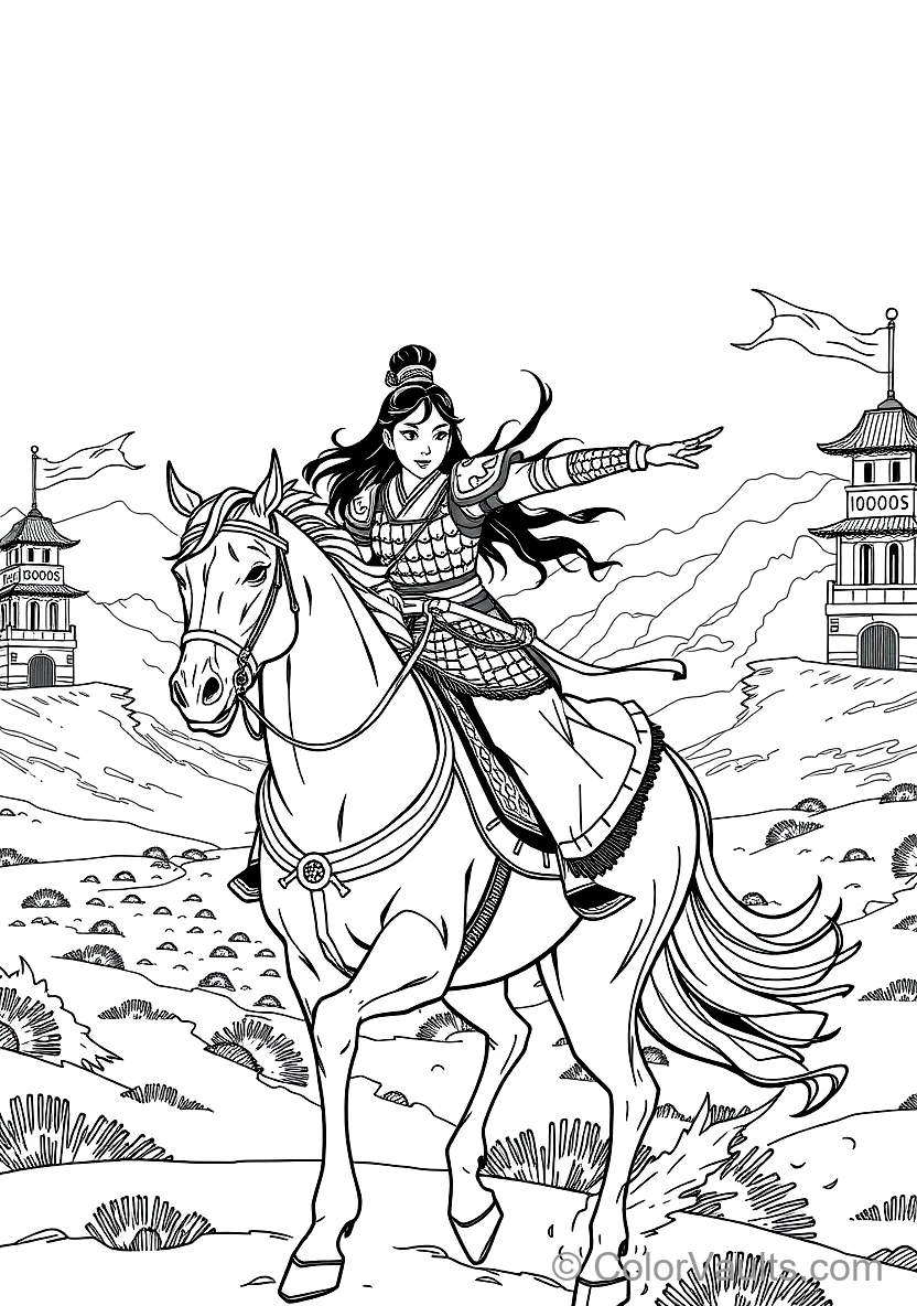 Captain Li Shang Training Troops with Bamboo Staff