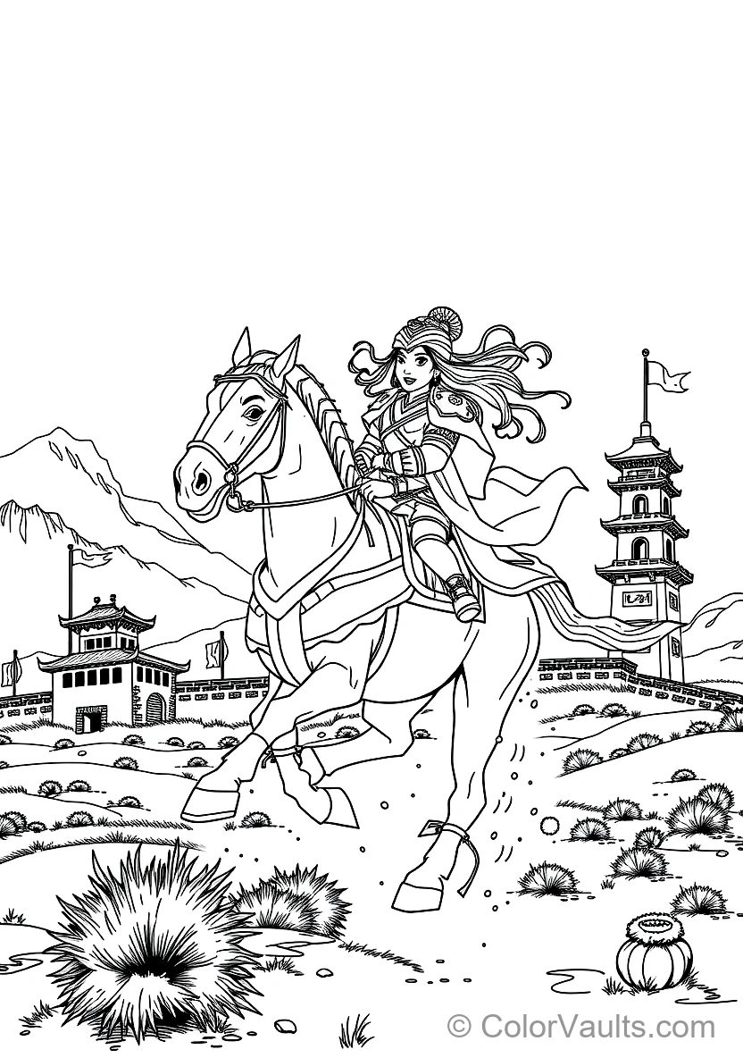 Mulan Saving the Emperor at the Imperial Palace