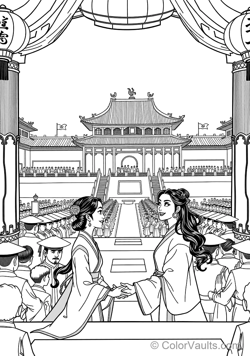 Mulan Receiving the Emperor Golden Crest Medal (Scene 3)