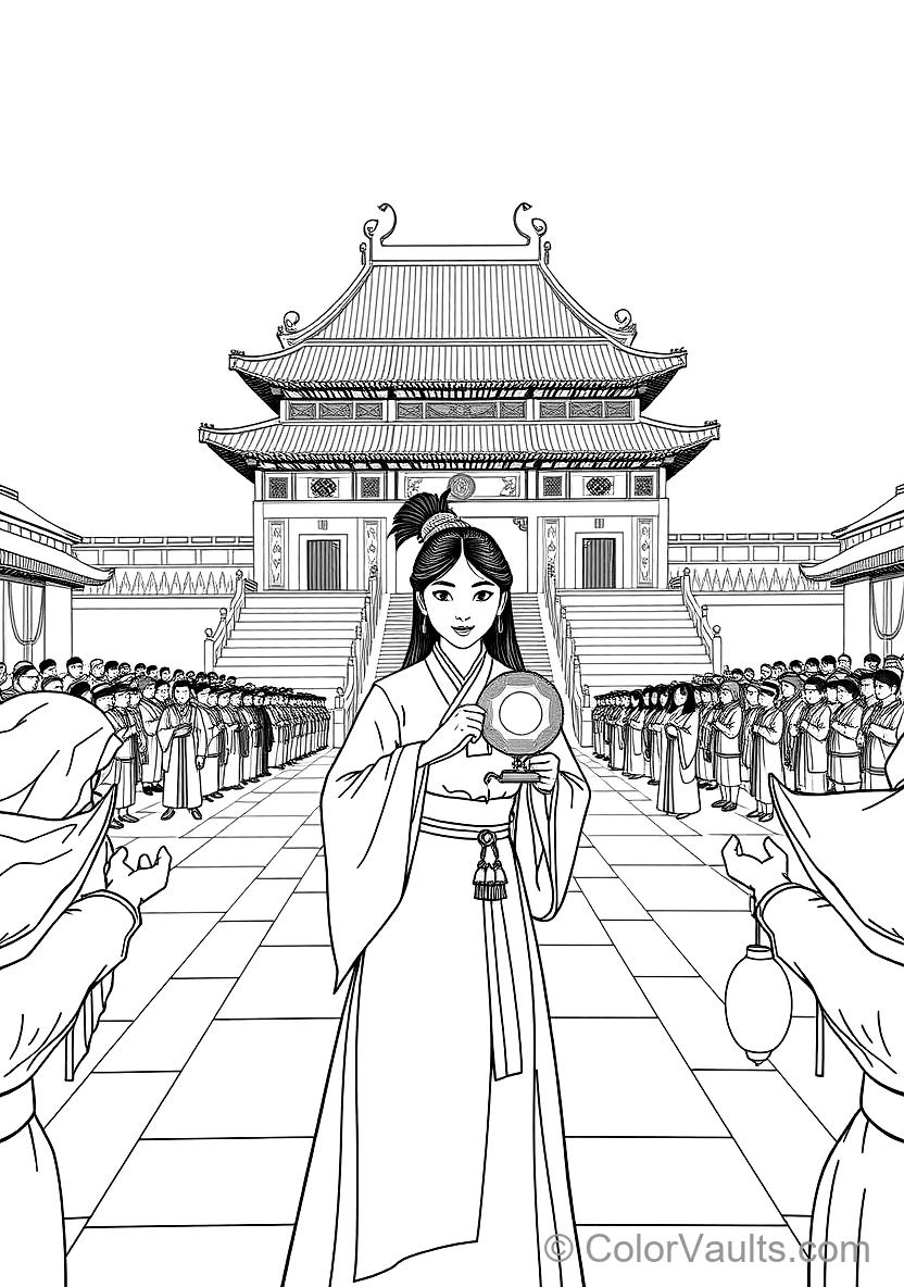 Mulan Receiving the Emperor Golden Crest Medal (Scene 5)