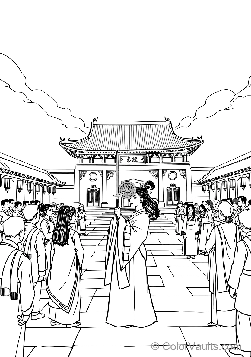 Mulan Receiving the Emperor Golden Crest Medal (Scene 7)