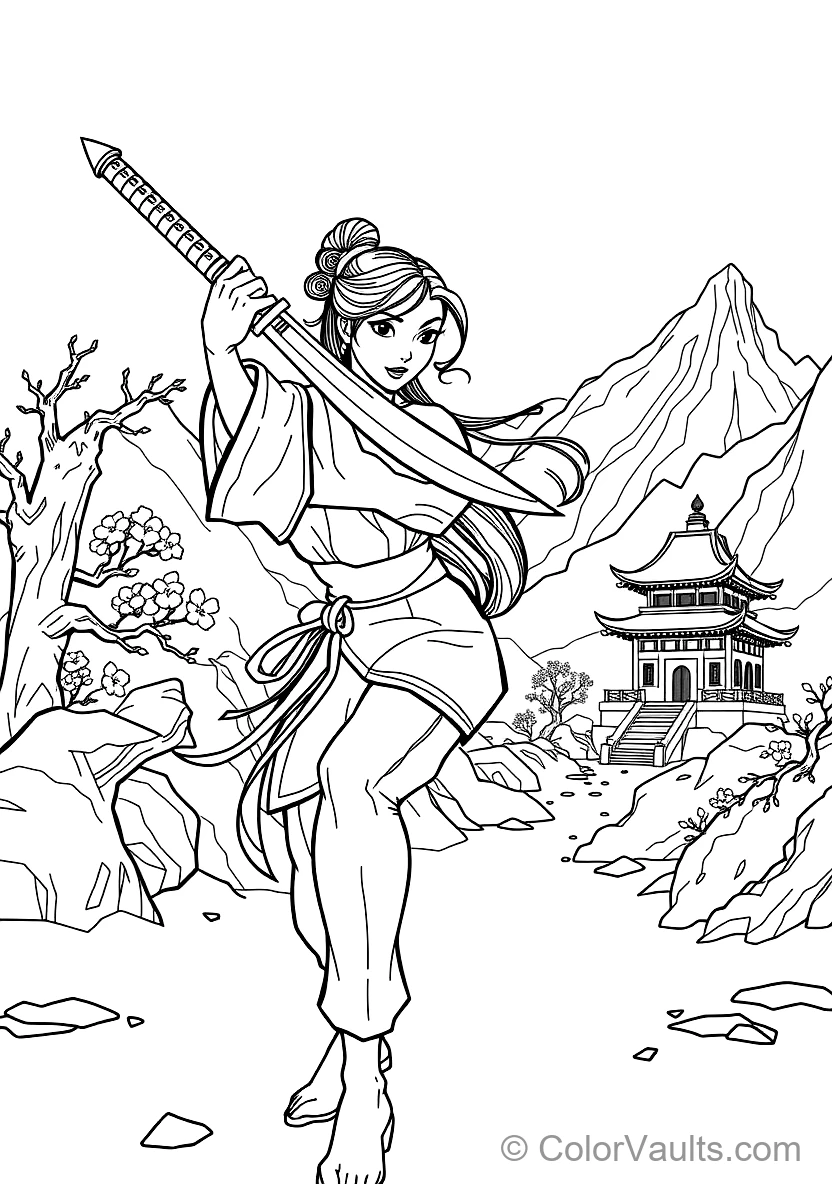 Mulan Training with Her Ancestral Warrior Sword (Scene 3)