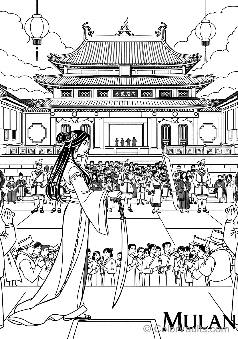 Mulan Receiving the Emperor Golden Crest Medal (Scene 10)