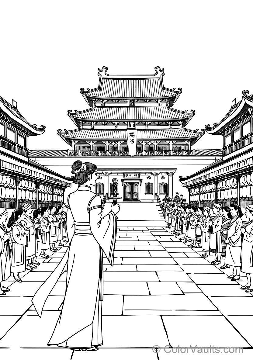 Mulan Receiving the Emperor Golden Crest Medal (Scene 18)