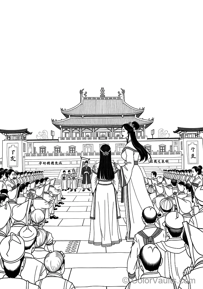 Mulan Receiving the Emperor Golden Crest Medal (Scene 22)
