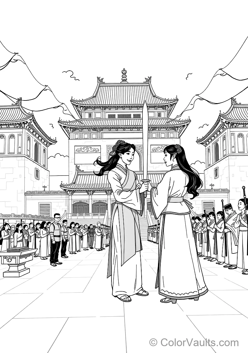 Mulan Receiving the Emperor Golden Crest Medal (Scene 29)