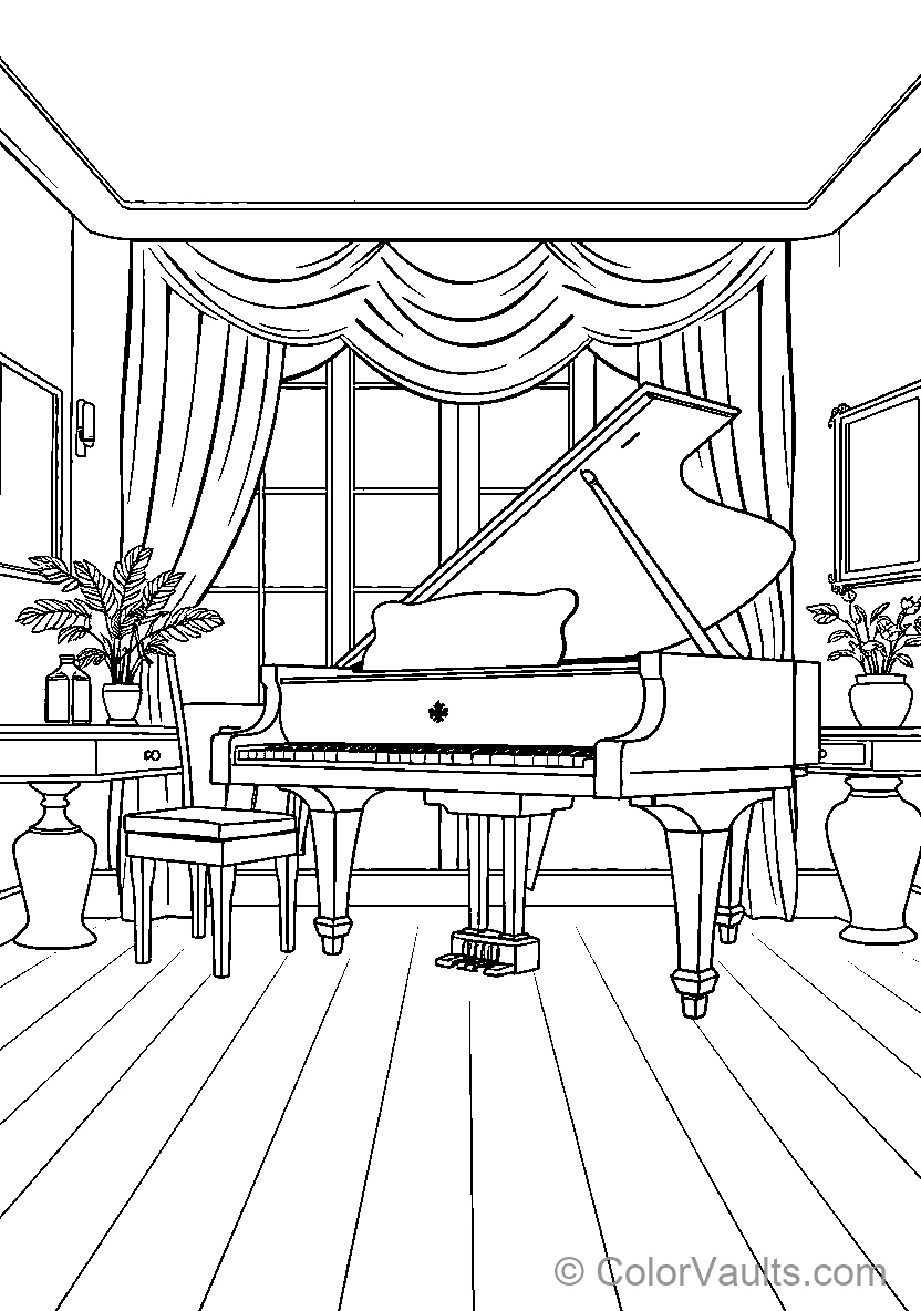 A Grand Piano in an Elegant Room