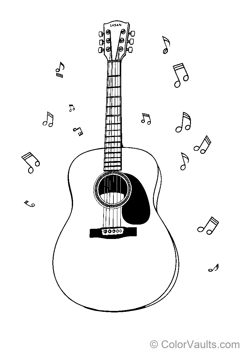 Coloring Page Guitar