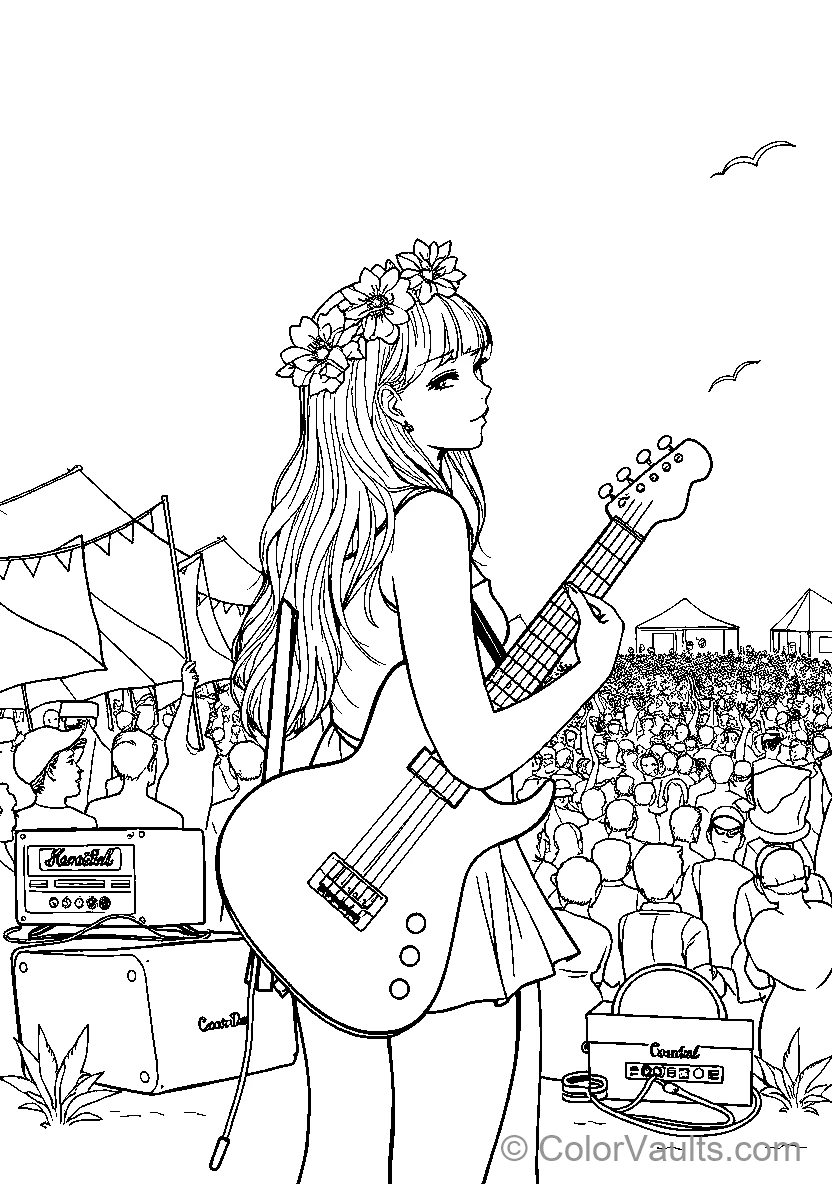 Female Guitarist Performing