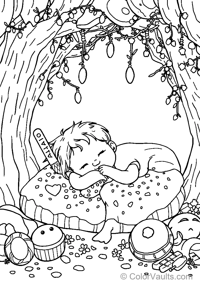 Sleeping Child in Toy Land
