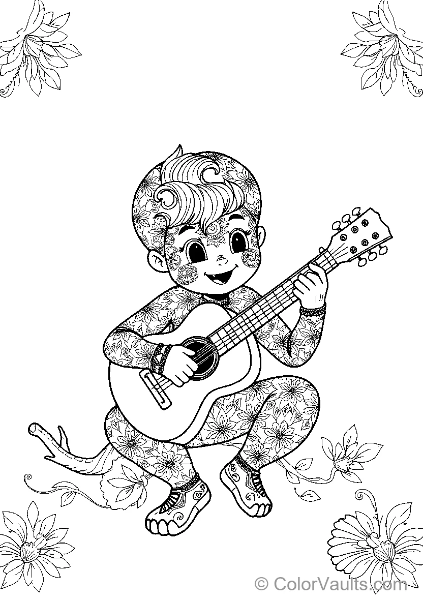 Tattooed Child Playing Guitar