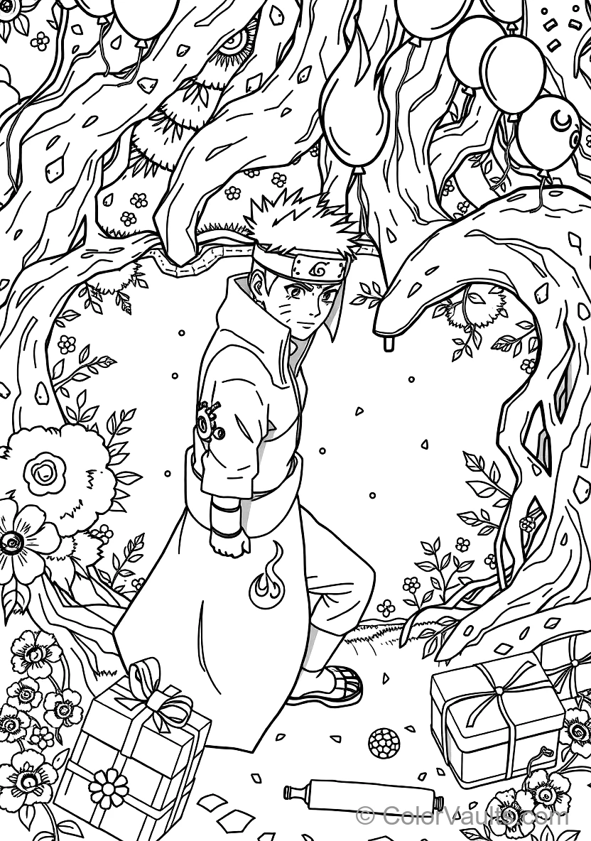 Naruto Uzumaki in Kurama Chakra Cloak with Glowing