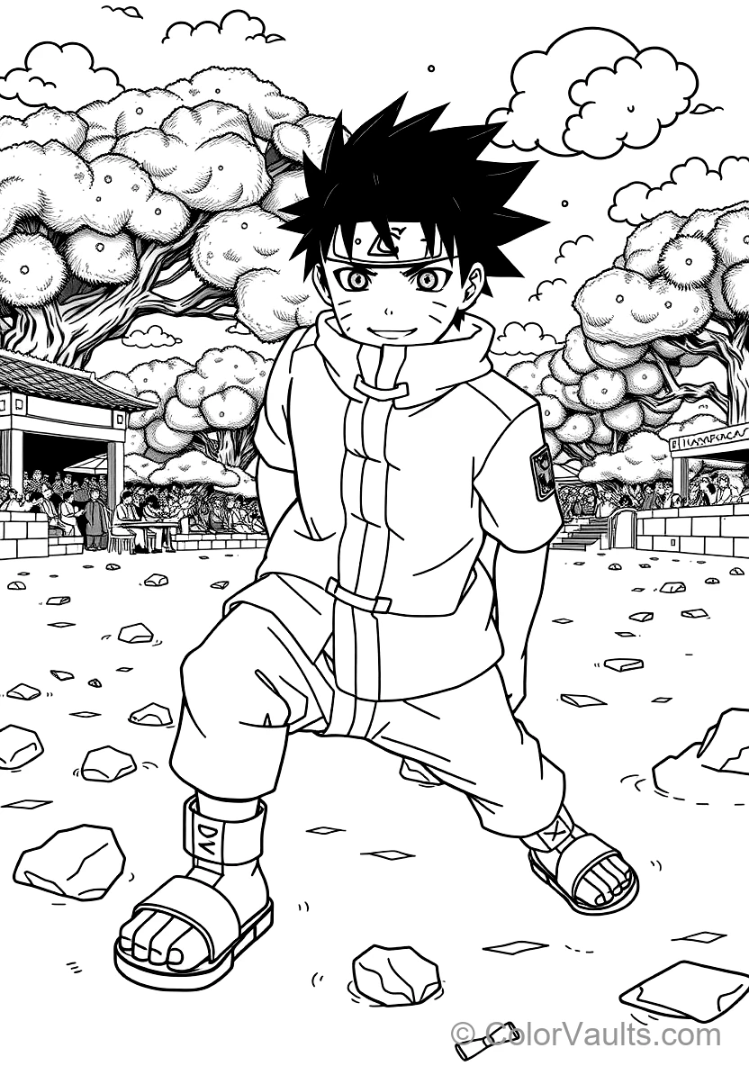 Rock Lee Removing His Extreme Leg Weights with Smiling