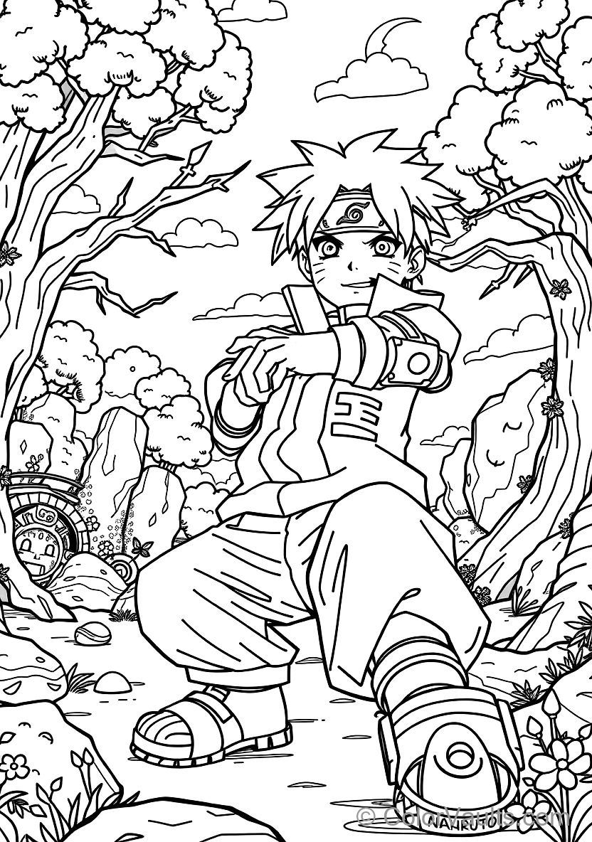 Rock Lee Removing His Extreme Leg Weights with Smiling (Scene 2)