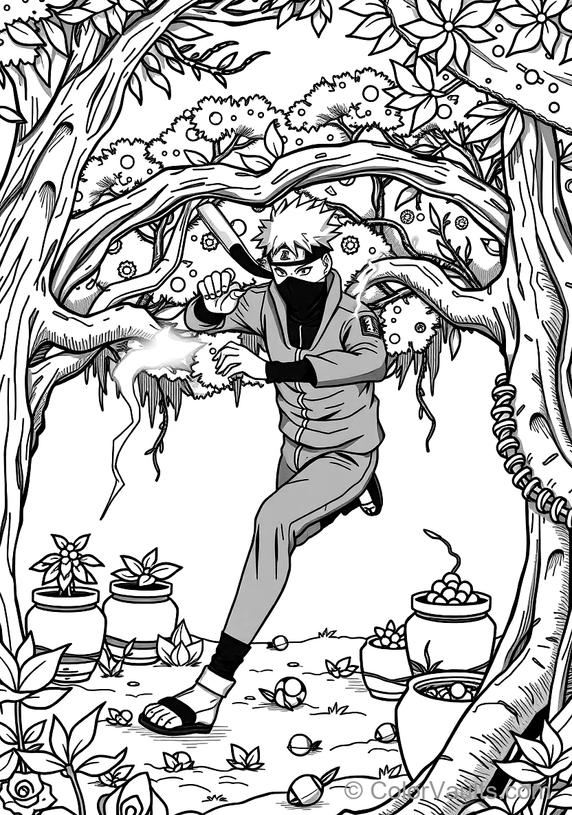 Kakashi Hatake with Lightning Blade Raikiri Glowing