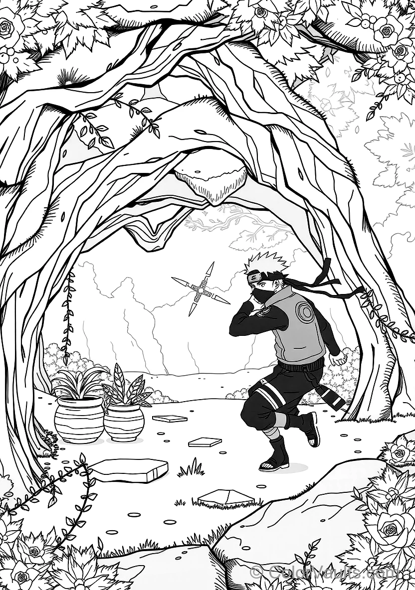 Kakashi Hatake with Lightning Blade Raikiri Glowing (Scene 2)