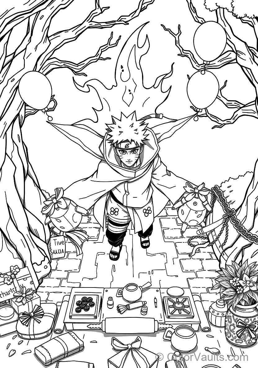 Naruto Uzumaki in Kurama Chakra Cloak with Glowing (Scene 3)