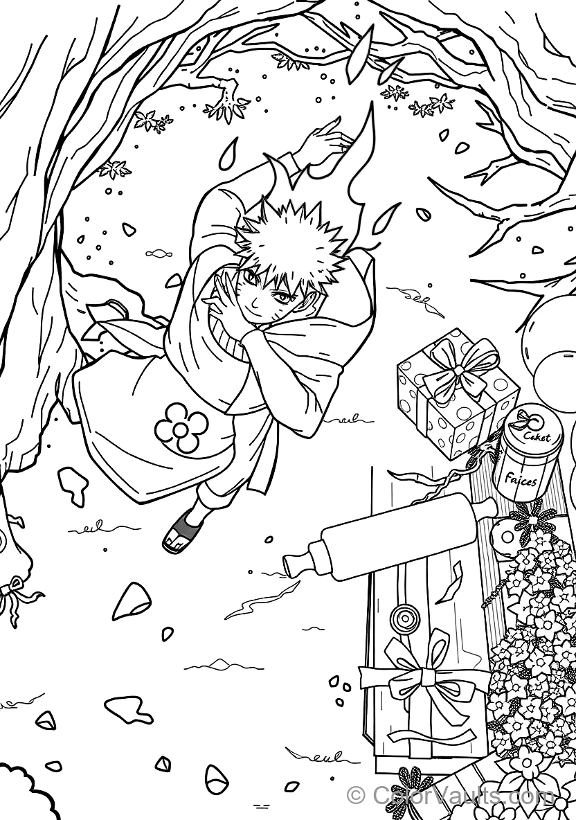 Naruto Uzumaki in Kurama Chakra Cloak with Glowing (Scene 4)