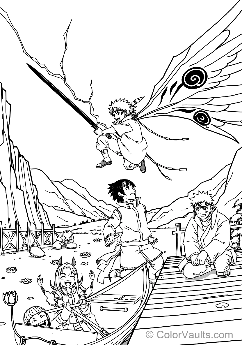 Sasuke Uchiha with Curse Mark Wings Deployed
