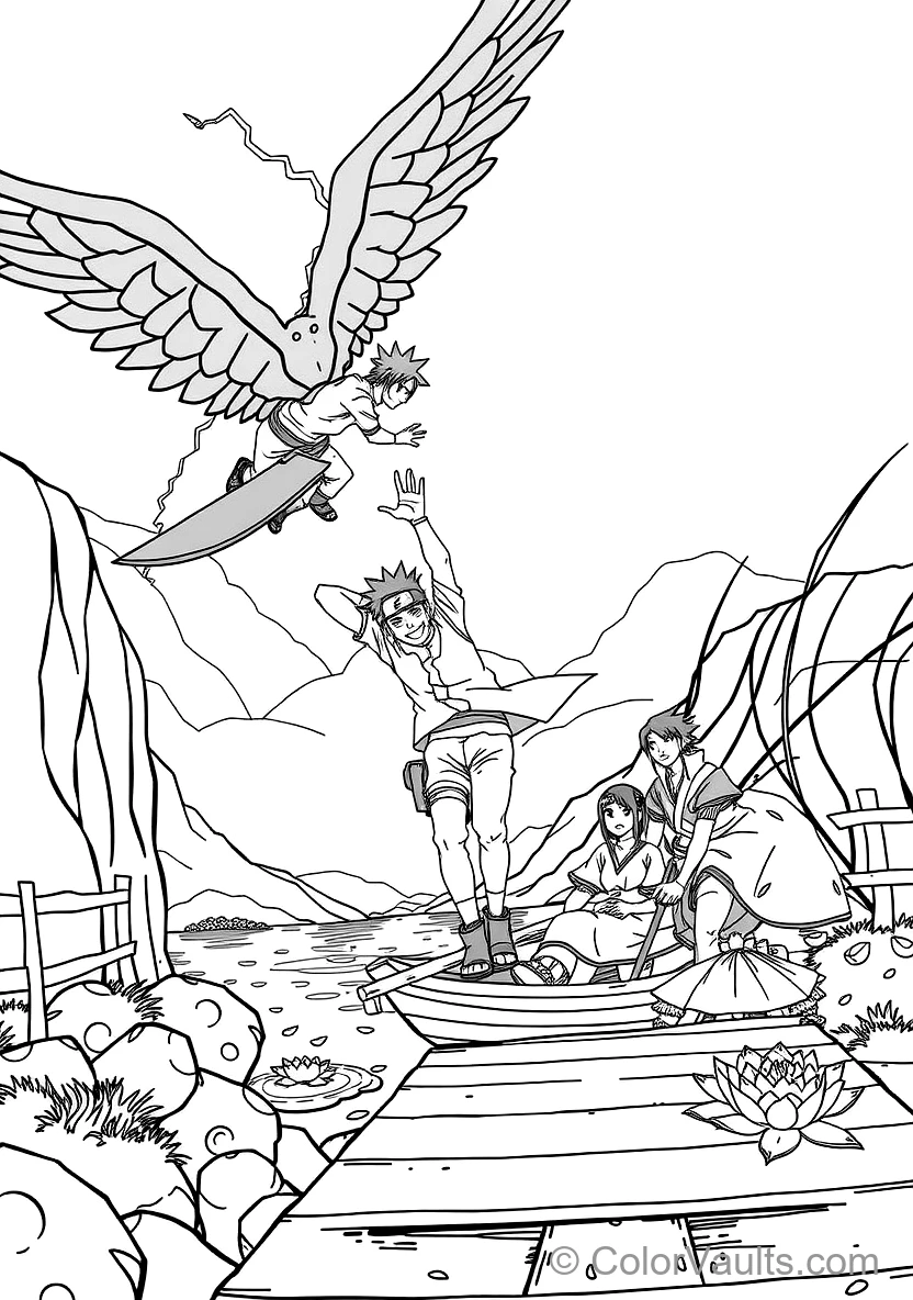 Sasuke Uchiha with Curse Mark Wings Deployed (Scene 2)
