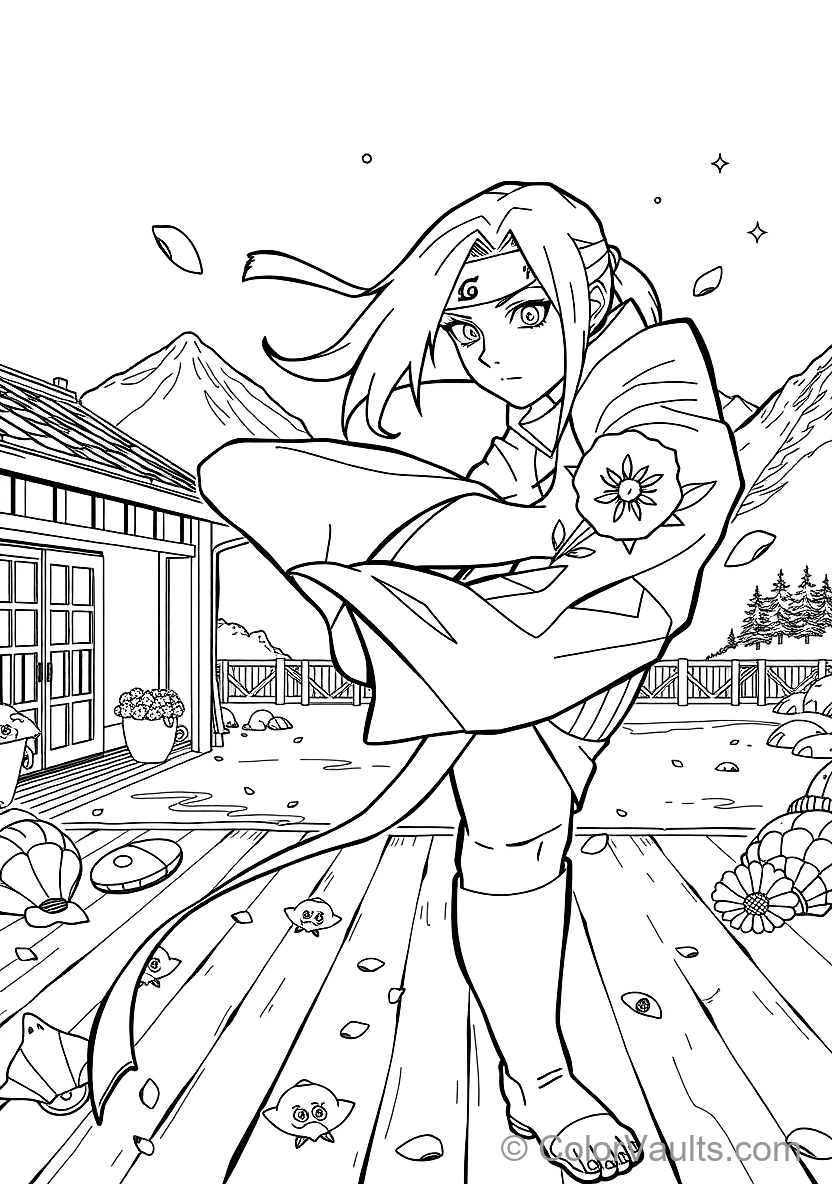Hinata Hyuga with Byakugan Veins Focused (Scene 3)