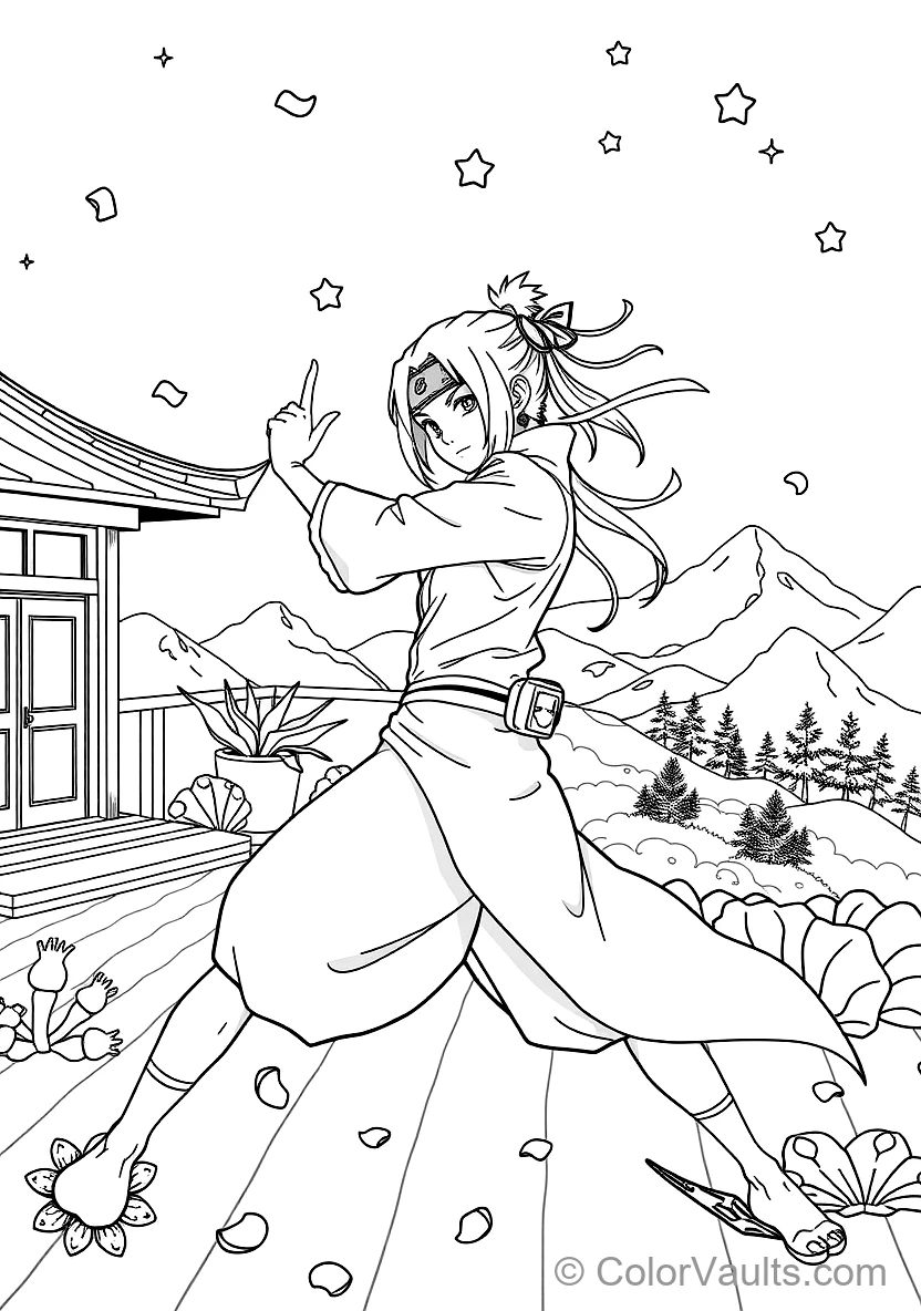 Hinata Hyuga with Byakugan Veins Focused (Scene 4)
