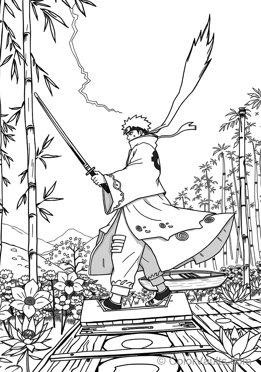 Minato Namikaze the Flash with Fourth Hokage Haori (Scene 3)