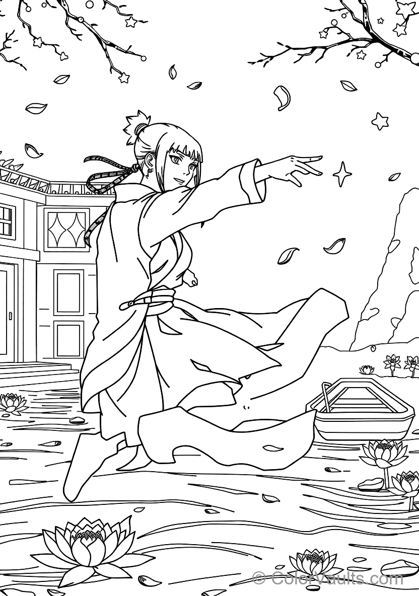 Hinata Hyuga with Byakugan Veins Focused (Scene 5)