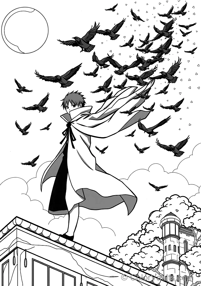 Itachi Uchiha in Black Akatsuki Cloud Cloak (Scene 4)