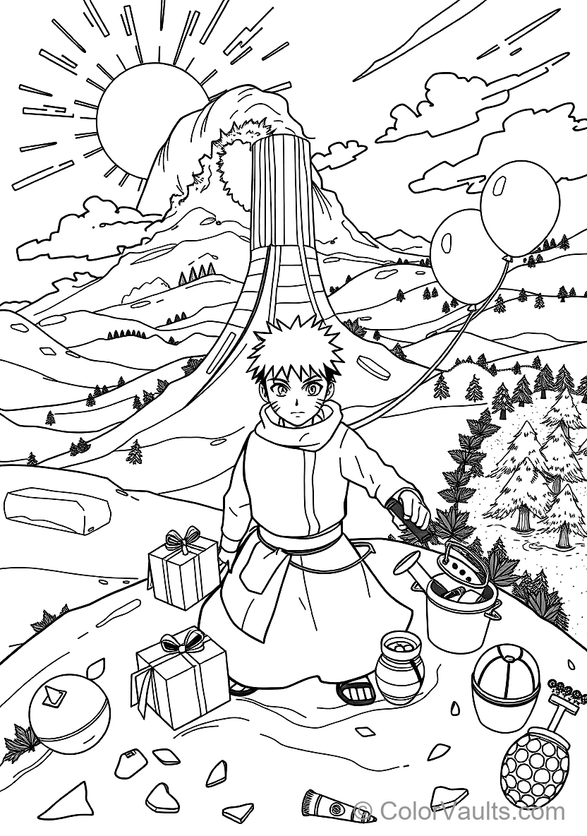 Gaara of the Sand with Hair and Sand Gourd (Scene 5)