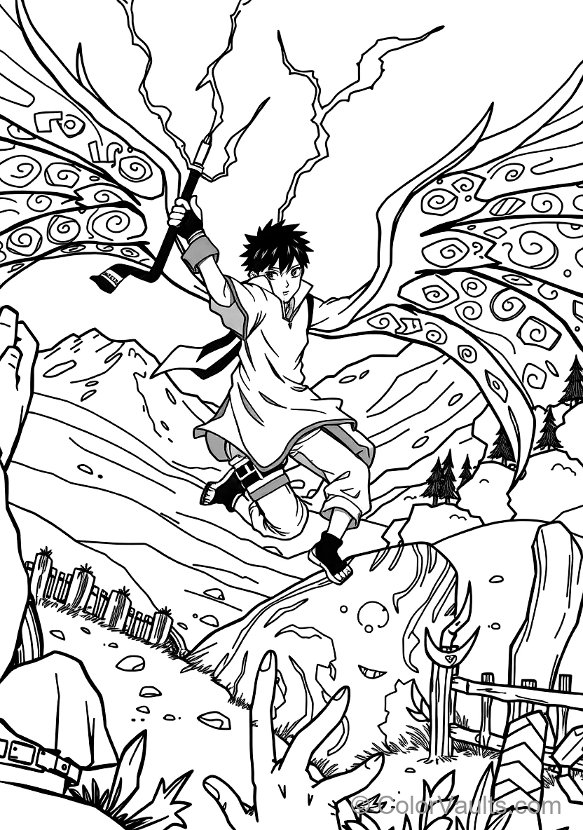 Sasuke Uchiha with Curse Mark Wings Deployed (Scene 7)
